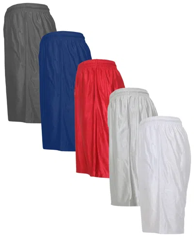 Galaxy By Harvic Men's 5-pack Lightweight Breathable Moisture Wicking Mesh Shorts In Multi