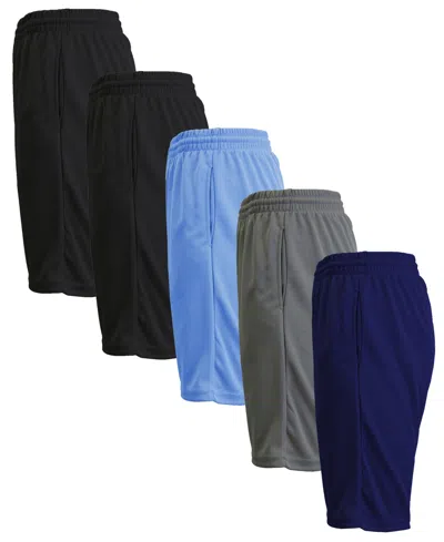 Galaxy By Harvic Men's 5-pack Lightweight Breathable Moisture Wicking Mesh Shorts In Multi