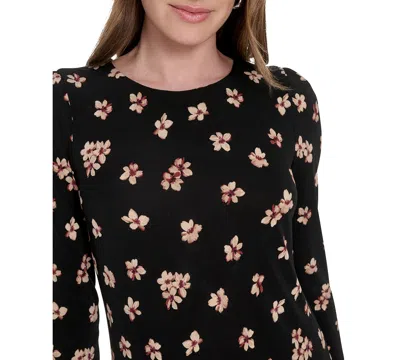 Tommy Hilfiger Petites Jersey Printed Shift Dress In Black
