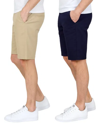 Galaxy By Harvic Galaxy Start Men's 2-pack Flex Stretch Chino Shorts In Blue