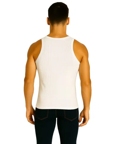 Galaxy By Harvic Men's Heavyweight Ribbed Tank Top In White