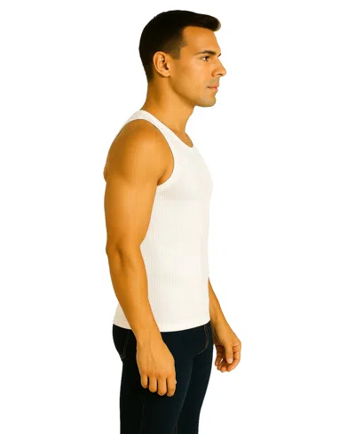 Galaxy By Harvic Men's Heavyweight Ribbed Tank Top In White