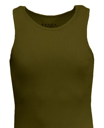 Galaxy By Harvic Men's Heavyweight Ribbed Tank Top In Green