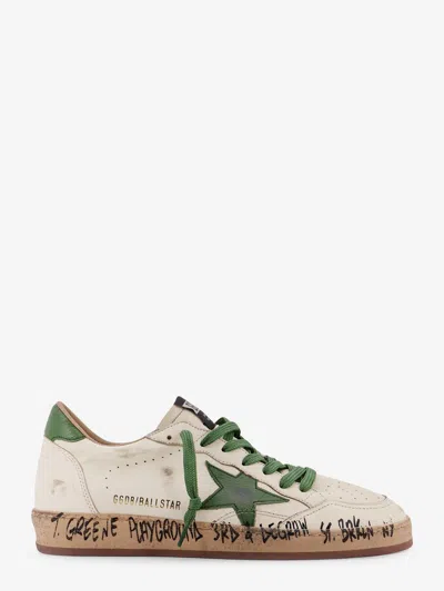 Golden Goose Ball Star Distressed Finish Leather Sneaker With Graffiti Print Shoes