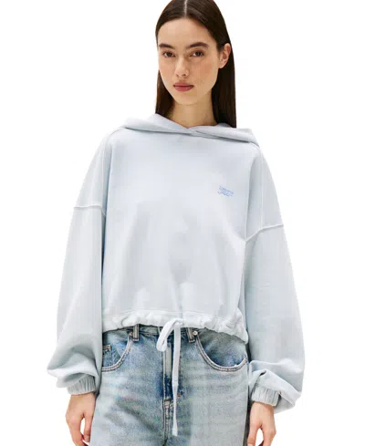 Tommy Jeans Women's Drawstring-hem Logo Hoodie In Blue