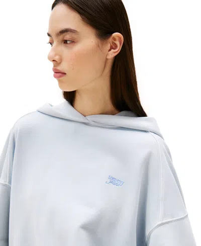 Tommy Jeans Women's Drawstring-hem Logo Hoodie In Blue