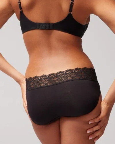 Soma Women's Embraceable Hipster Panty With Lace In Ivory Size Medium |