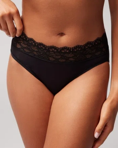 Soma Women's Embraceable High-leg Panty With Lace In Gray Size Medium |