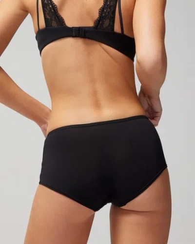 Soma Women's Embraceable Boyshort Panty With Lace In Gray Size 2xl |