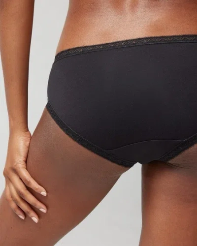 Soma Women's Cotton Hipster Panty With Lace Trim In Peach/orange Size Large |