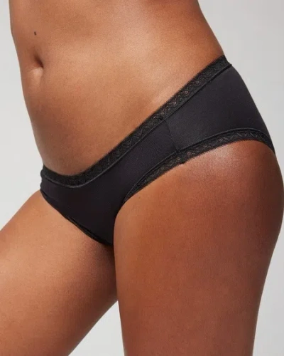 Soma Women's Cotton Hipster Panty With Lace Trim In Peach/orange Size Large |