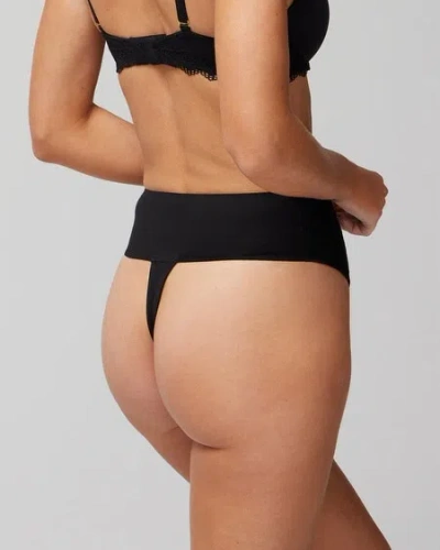 Soma Women's Vanishing Tummy High-waist Thong Panty With Lace In Ivory Size Small |