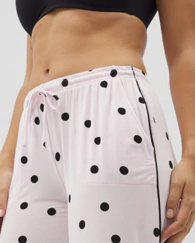 Soma Women's Cool Nights Piped Crop Pajama Pants In Ivory Size Medium |  Pajama Sets