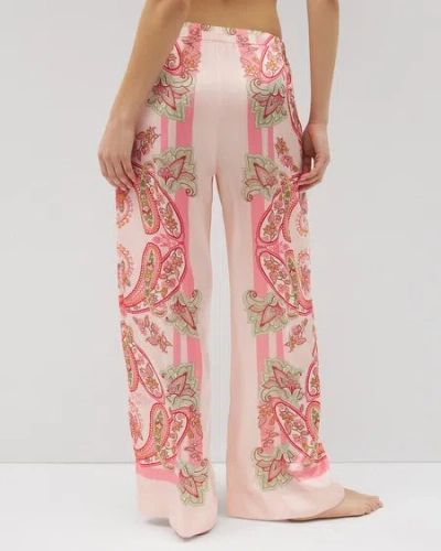 Soma Women's Satin Piped Pajama Pants In Brown Size Medium |  Pajama Sets