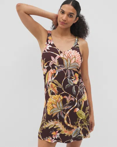 Soma Women's Cool Nights Shirred Strap Chemise In Brown Size Medium |