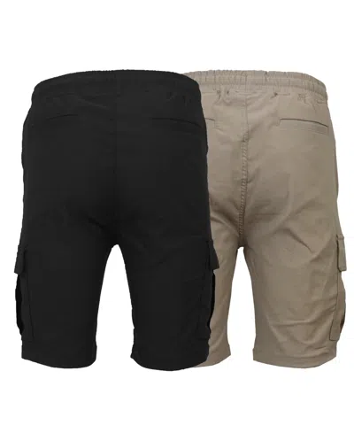 Galaxy By Harvic Men's 2-pack Super Flex Stretch Cargo Jogger Shorts In Multi