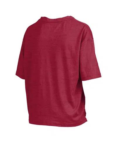 Pressbox Women'sâ Cardinal Arkansas Razorbacks Nelson Arch Over Logo Waist Length Oversized Slub T-shirt