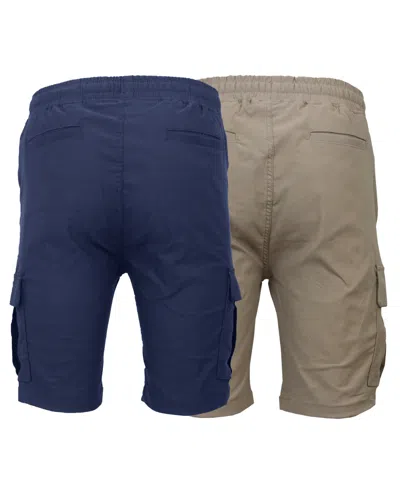 Galaxy By Harvic Men's 2-pack Super Flex Stretch Cargo Jogger Shorts In Multi