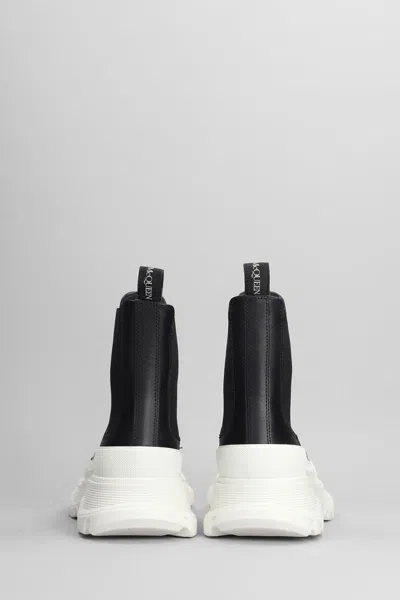 Alexander Mcqueen Chunky Outsole Cap Toe Chelsea Boots In Black