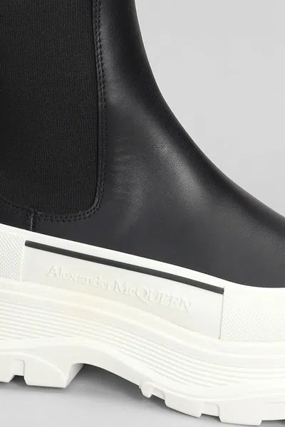 Alexander Mcqueen Chunky Outsole Cap Toe Chelsea Boots In Black