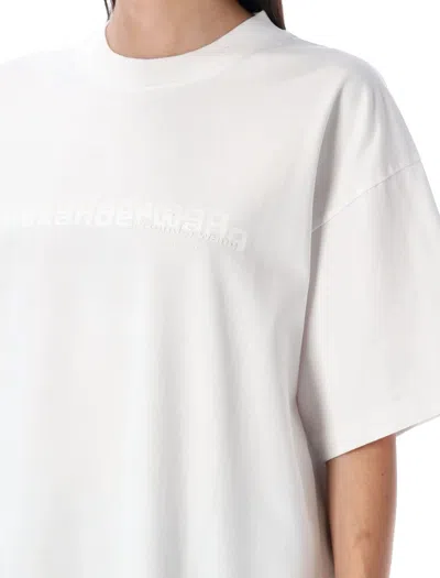 Alexander Wang Essential Jersey Short Sleeve Tee With Puff Logo And Bound Neck In White