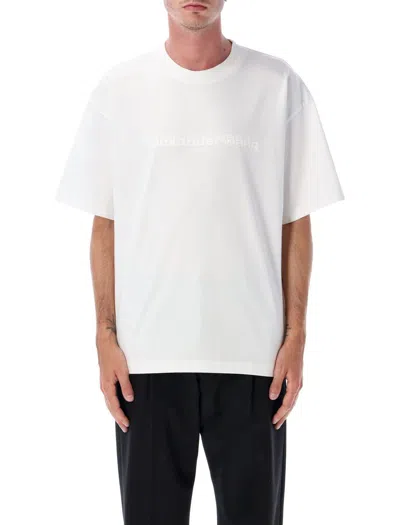 Alexander Wang Essential Jersey Short Sleeve Tee With Puff Logo And Bound Neck In White