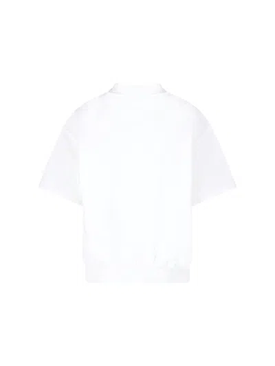 Anine Bing Short-sleeve Pullover In Soft French Terry In White
