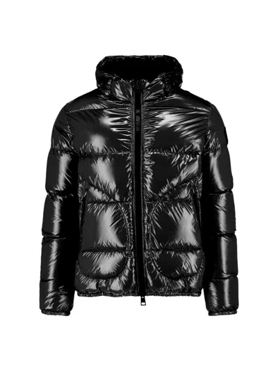 Herno Hooded Shiny Down Jacket In Black