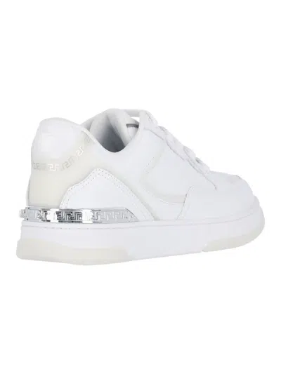 Versace Sneakers With Embossed Logo In White