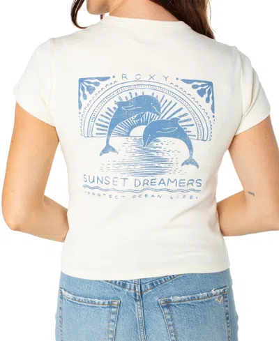Roxy Juniors' Sunset Dreams 90s Cotton Baby T-shirt In White