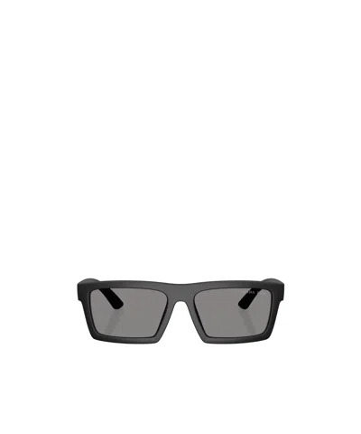 Prada Linea Rossa 55mm Rectangular Sunglasses In Gray