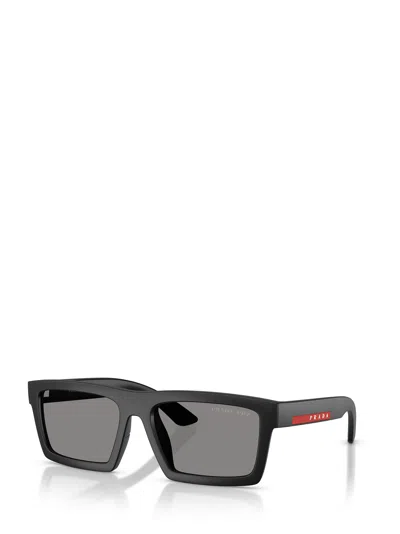 Prada Linea Rossa 55mm Rectangular Sunglasses In Gray