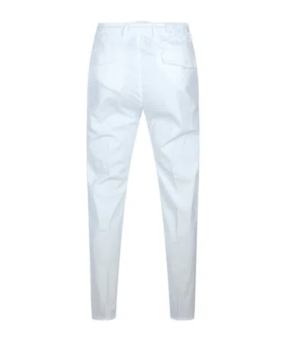Eleventy Men White Pants With Elastic Drawstring Waist And Tapered Leg In Cotton Blend Stretch Woman In White