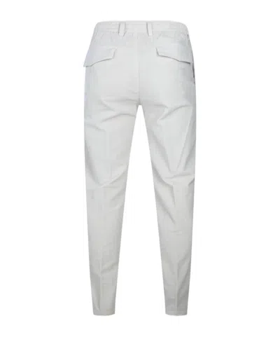 Eleventy Men White Pants With Elastic Drawstring Waist And Tapered Leg In Cotton Blend Stretch Woman In White