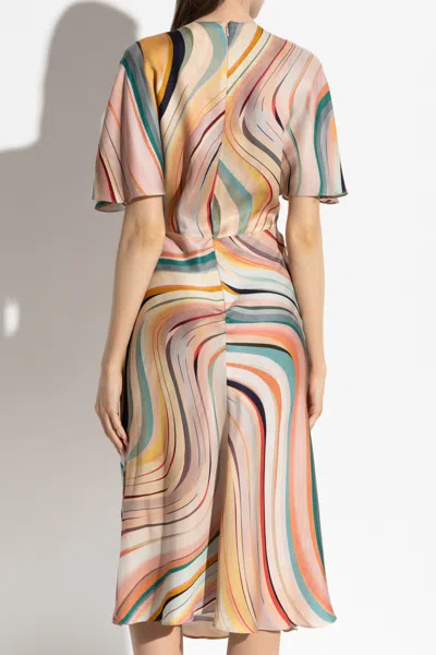 Ps By Paul Smith Ps Paul Smith Short-sleeved Stripe Patterned Dress In Multi