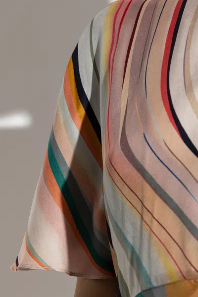 Ps By Paul Smith Ps Paul Smith Short-sleeved Stripe Patterned Dress In Multi