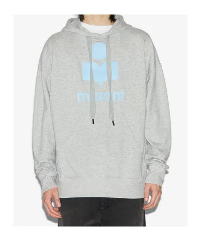 Isabel Marant Relaxed-fit Hoodie With Iconic Graphic Logo In Gray