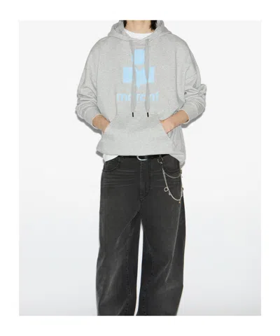 Isabel Marant Relaxed-fit Hoodie With Iconic Graphic Logo In Gray