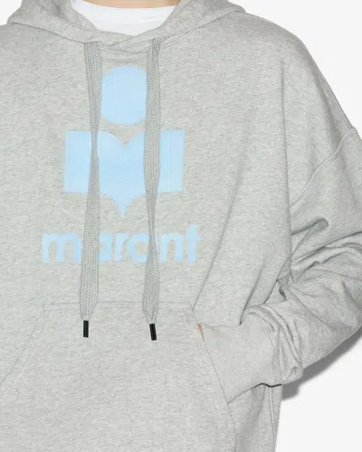 Isabel Marant Relaxed-fit Hoodie With Iconic Graphic Logo In Gray