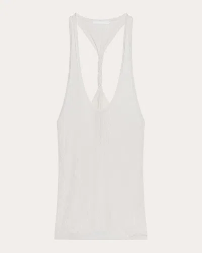 Helmut Lang Ribbed Twist Tank Top In White