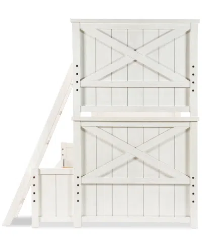 Macy's Kitt Twin Over Full Bunk Bed In White