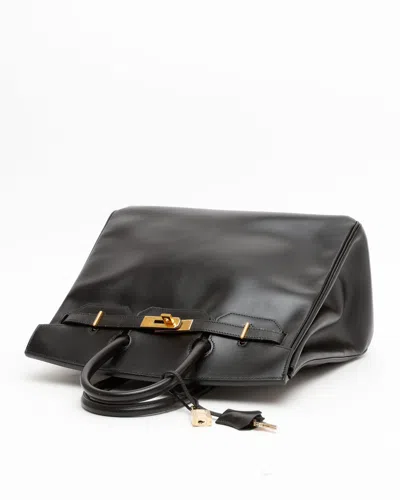 Pre-owned Hermes Hermès Box Haut A Courroies 32 (hac) Bag In Black