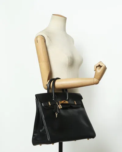 Pre-owned Hermes Hermès Box Haut A Courroies 32 (hac) Bag In Black