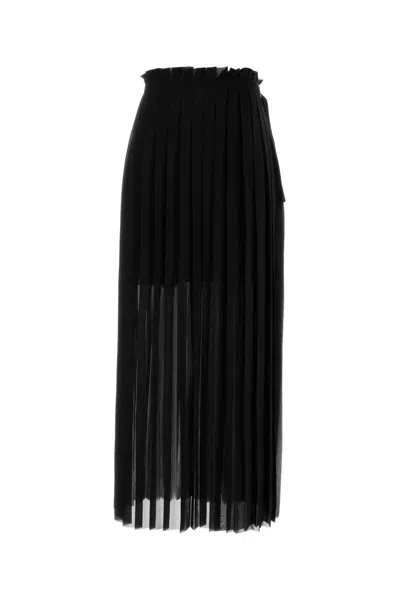 Ami Alexandre Mattiussi Ami Paris Pleated Maxi Skirt In Black