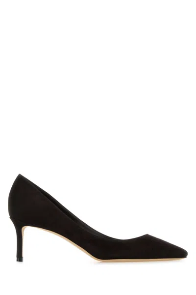 Jimmy Choo Romy 85 Coffee Tonal Suede Pumps In Brown