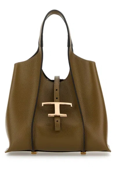 Tod's Olive Green Leather Handbag