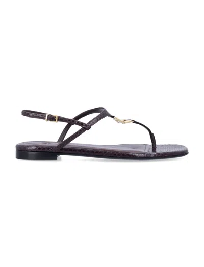 Fendi Women Dark Brown Leather Sandals, 7.5 Luxury Sandals & Floaters For Women Darveys In Burgundy