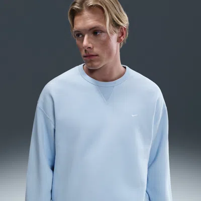 Nike Men's Solo Swoosh Fleece Crew In Blue