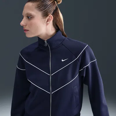 Nike Piped Herringbone Track Jacket In Blue