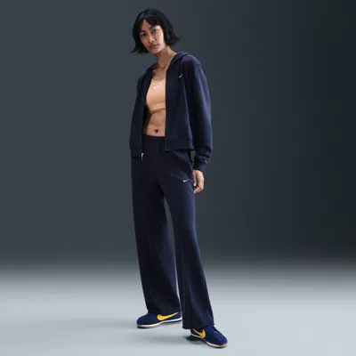 Nike Women's  Sportswear Chill Terry Mid-rise French Terry Open-hem Sweatpants In Blue